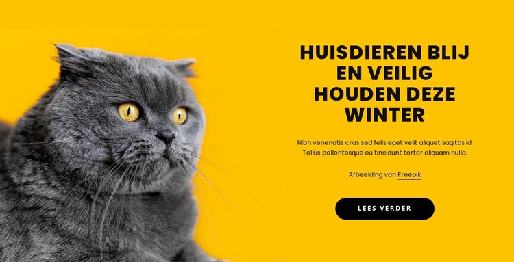 Huisdieren tevreden houden HTML-sjabloon
