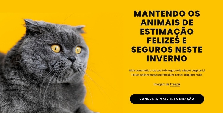 Manter animais de estimação felizes Construtor de sites HTML