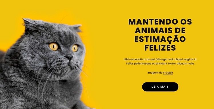 Manter animais de estimação felizes Design do site