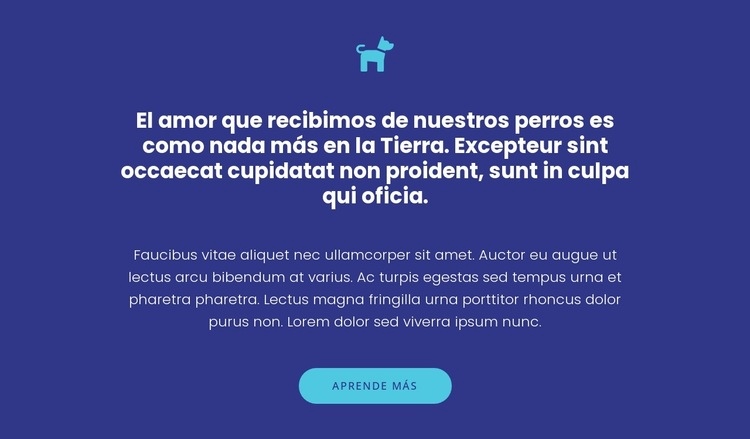 Icono, textos y botón Plantillas de creación de sitios web