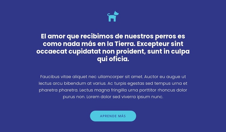 Icono, textos y botón Tema de WordPress