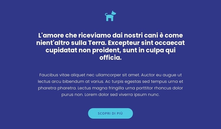 Icona, testi e pulsante Un modello di pagina