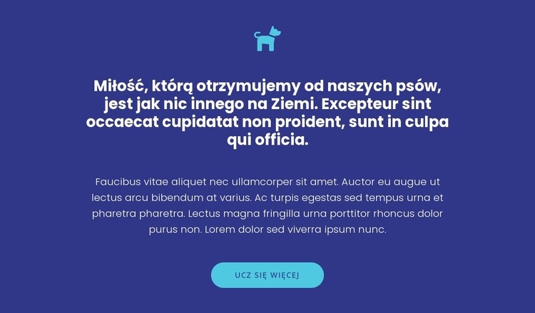 Ikona, teksty i przycisk Kreator witryn internetowych HTML