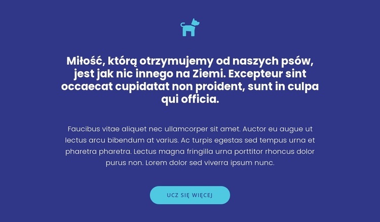 Ikona, teksty i przycisk Makieta strony internetowej