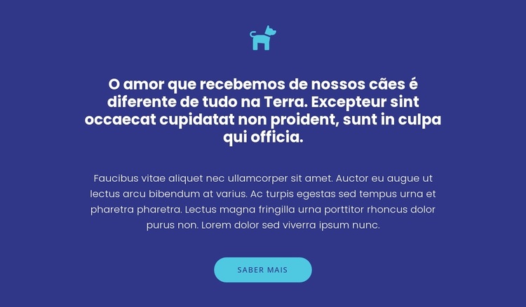 Ícone, textos e botão Tema WordPress