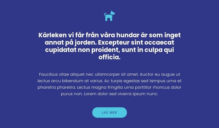 Ikon, texter och knapp WordPress -tema