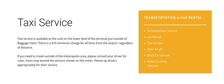 Taxi služba Html Website Builder