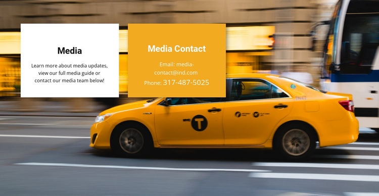 Mediální taxi Html Website Builder