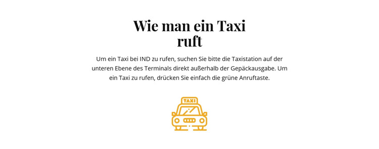 Wie man ein Taxi in die Halle bringt HTML-Vorlage