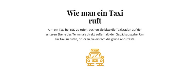 Wie man ein Taxi in die Halle bringt HTML Website Builder