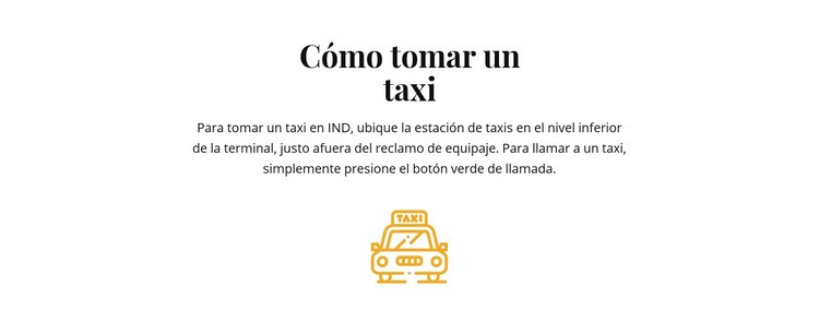 Cómo tomar un taxi Maqueta de sitio web