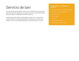 Servicio De Taxi - Plantilla De Una Página