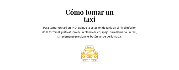 Cómo tomar un taxi Plantilla de sitio web