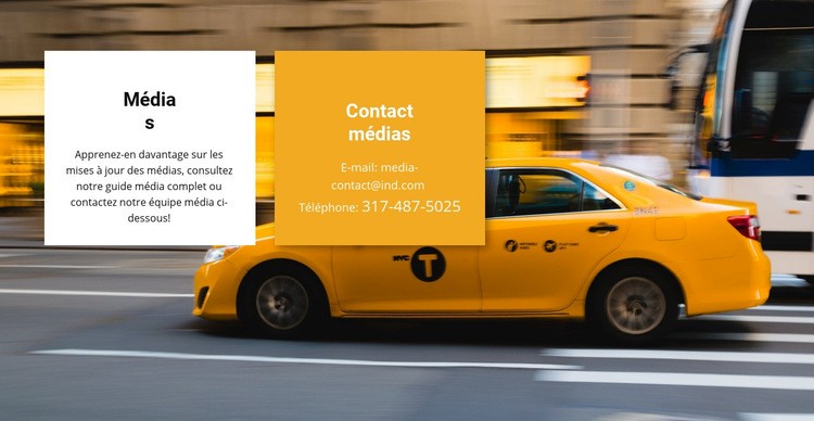 Taxi des médias Modèles de constructeur de sites Web