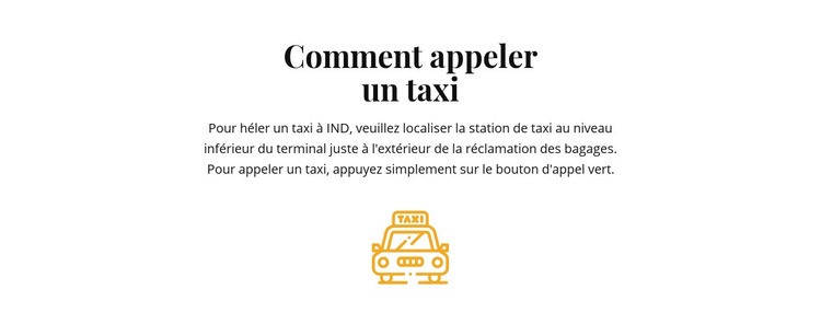 Comment prendre un taxi Maquette de site Web