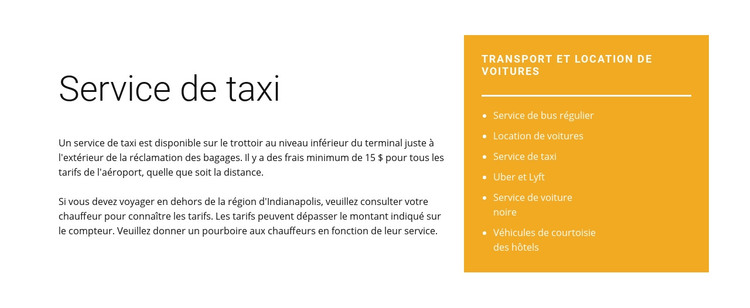 Service de taxi Modèle HTML