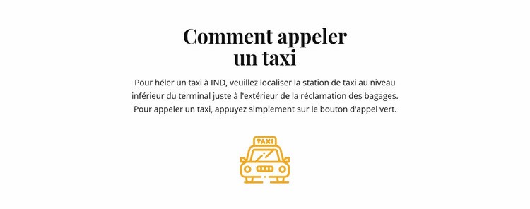 Comment prendre un taxi Modèle HTML5