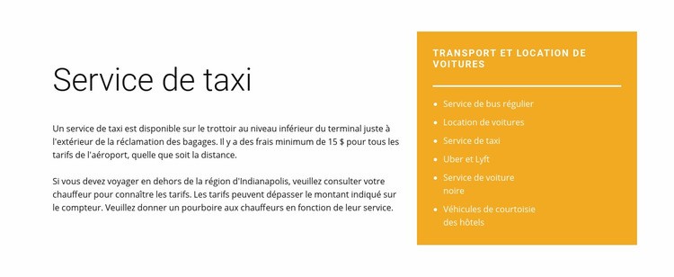 Service de taxi Modèle