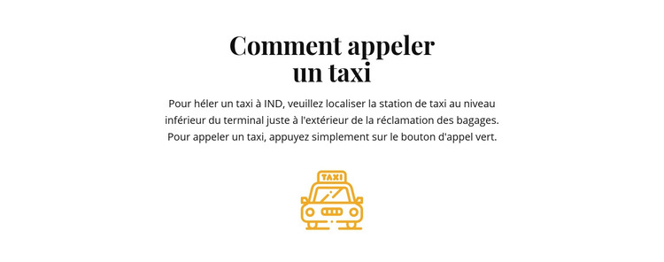 Comment prendre un taxi Modèle de site Web