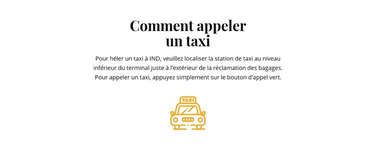 Comment prendre un taxi Page de destination