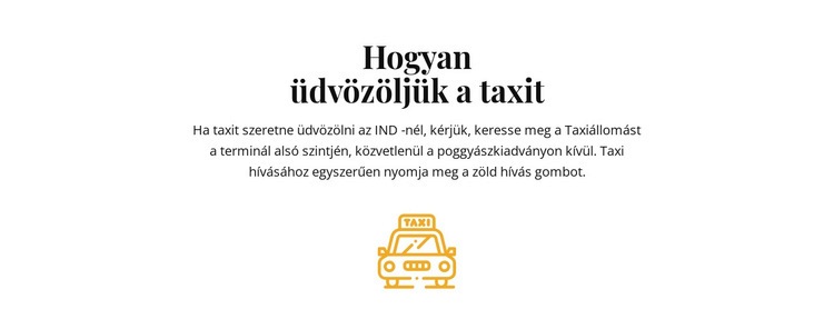 Hogyan készítsünk taxit Weboldal sablon