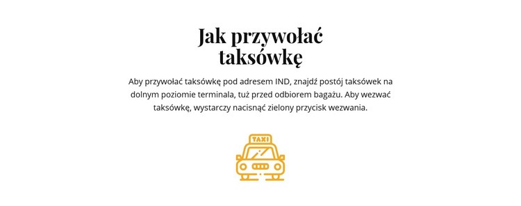 Jak zatrzymać taksówkę Szablony do tworzenia witryn internetowych