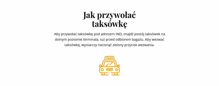 Jak zatrzymać taksówkę Projekt strony internetowej