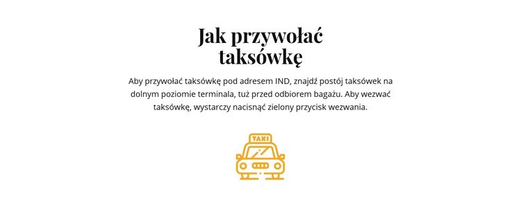 Jak zatrzymać taksówkę Szablon jednej strony