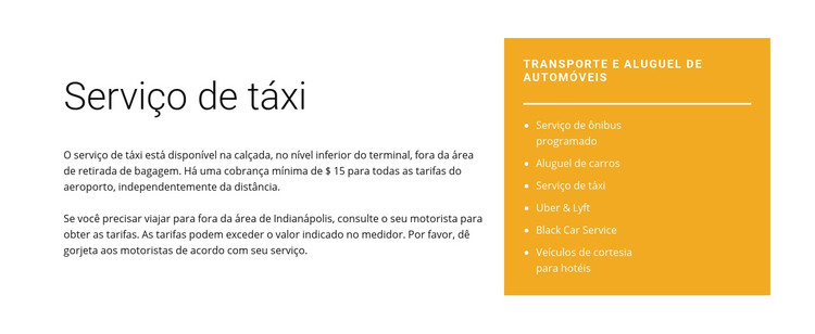 Serviço de táxi Modelo HTML