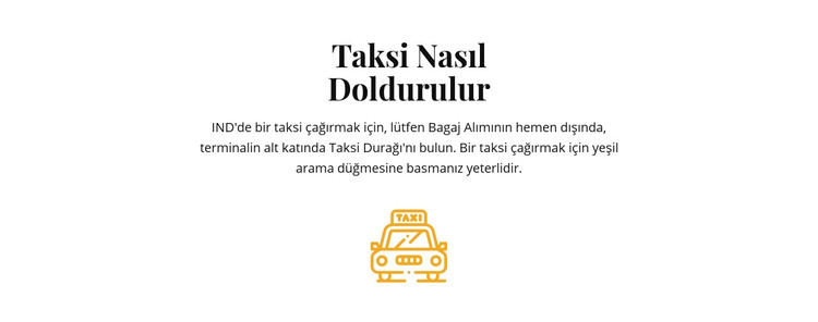 Taksi nasıl yapılır HTML Şablonu