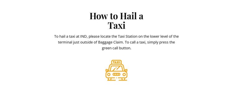 How to hall a taxi Web Page Design