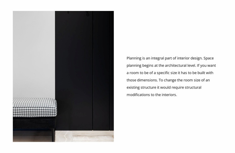 Black and white interior Web Page Design