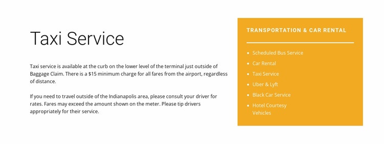 Taxi service Webflow Template Alternative