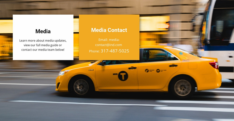 Media taxi Landing Page