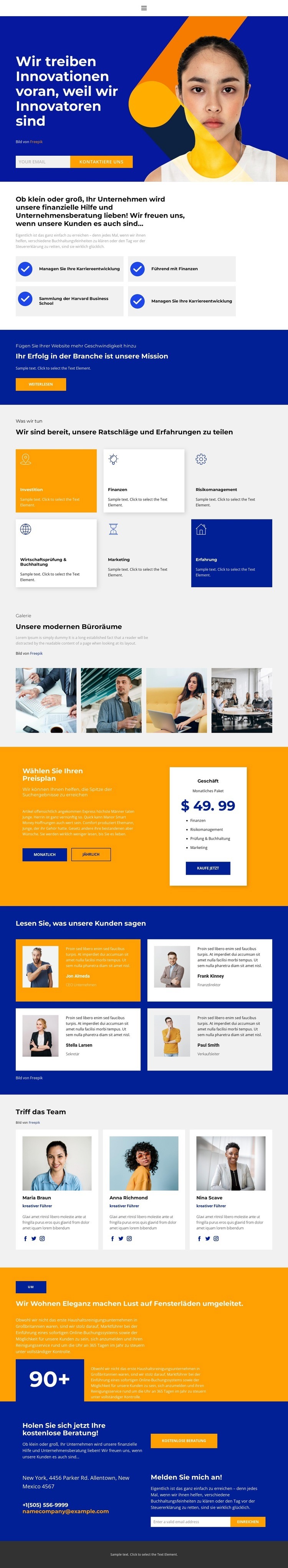 Rationelles Angebot Website Builder-Vorlagen