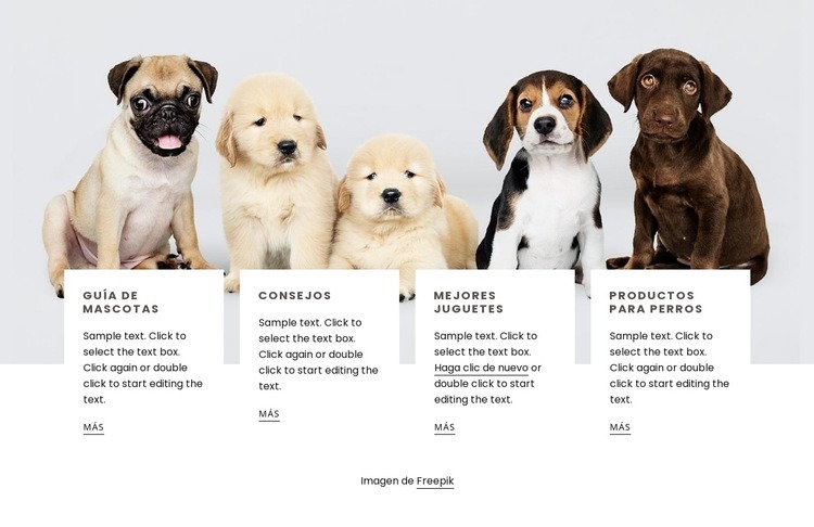 Consejos para dueños de perros Plantillas de creación de sitios web