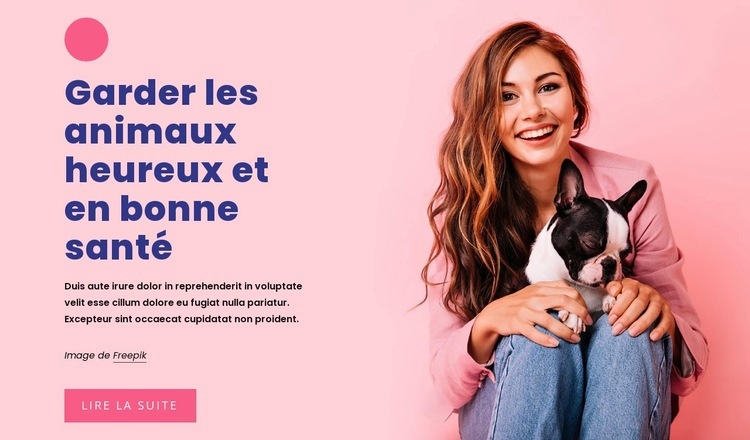 Garder les animaux en bonne santé Conception de site Web