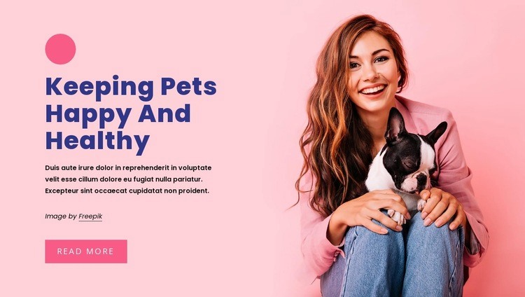 Keeping pets healthy Homepage Design