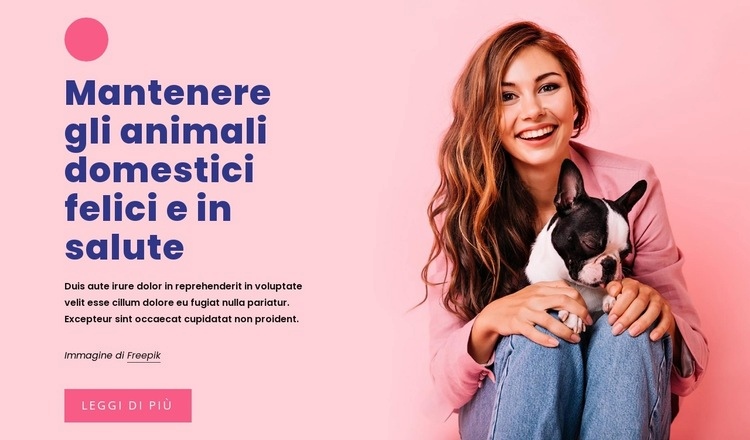 Mantenere gli animali domestici sani Costruttore di siti web HTML