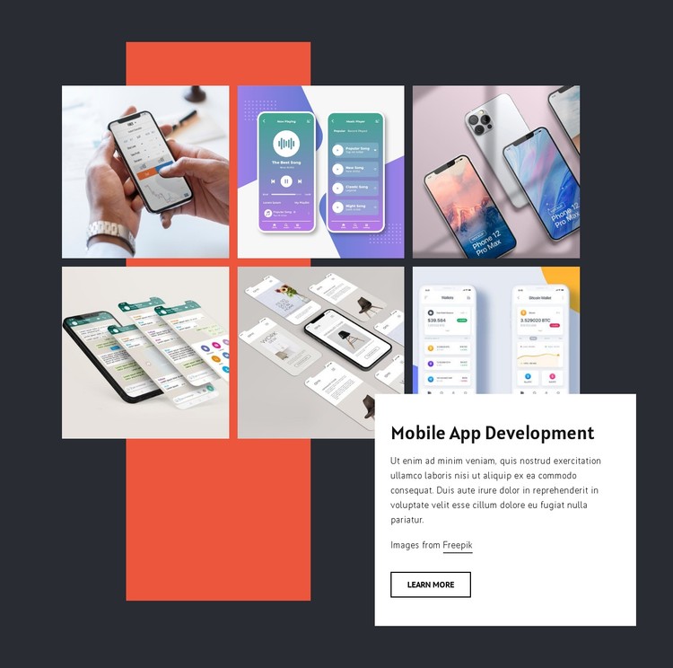 Mobile app development portfolio CSS Template