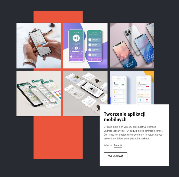 Portfolio tworzenia aplikacji mobilnych Motyw WordPress