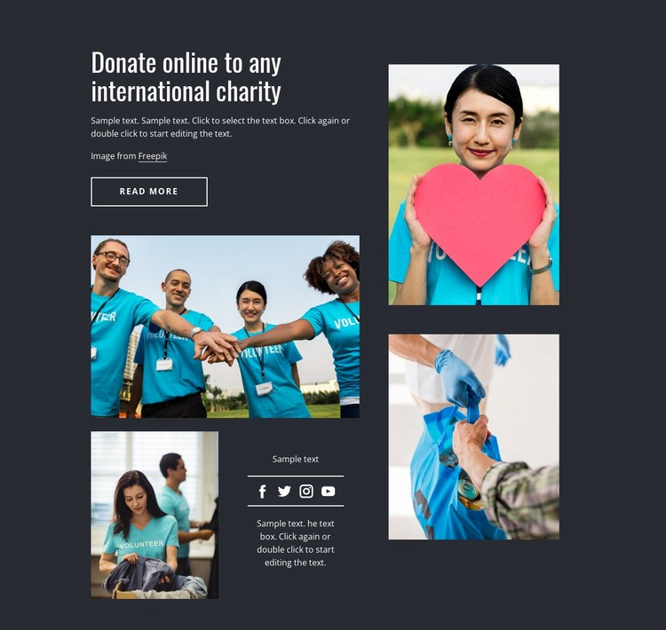 Donate online to any charity Homepage Design