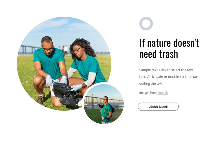 Volunteer to tackle waste Homepage Design