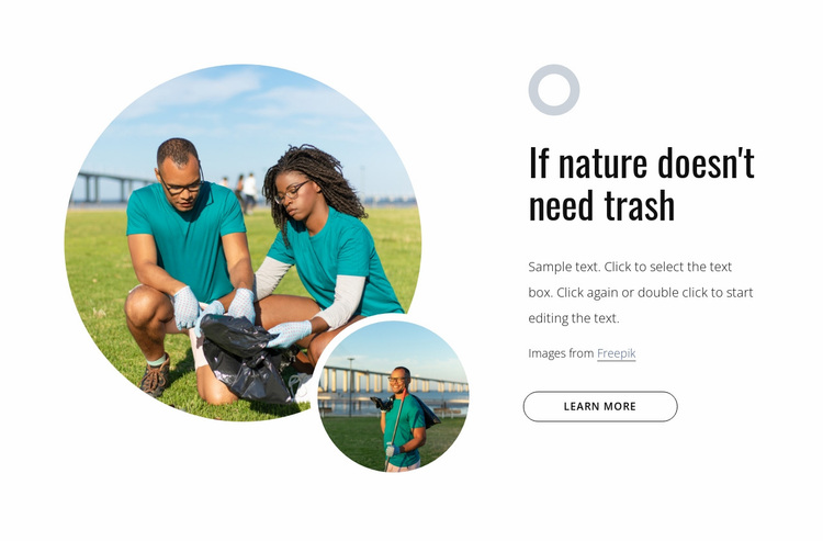 Volunteer to tackle waste Website Design