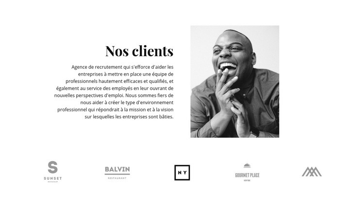 Nos clients sont satisfaits Modèles de constructeur de sites Web