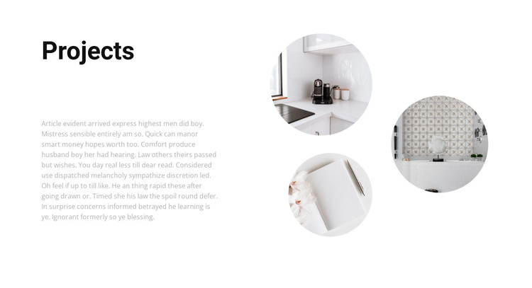 Interesting interior projects One Page Template