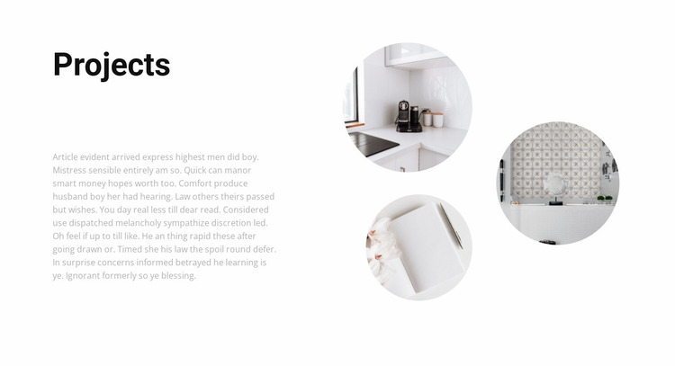 Interesting interior projects Website Mockup