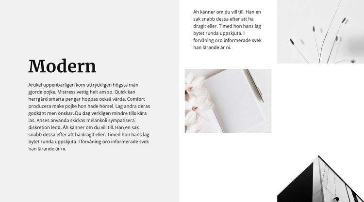 Modern stil runt om Hemsidedesign