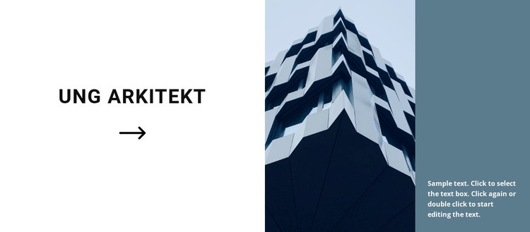 Det första projektet av en ung arkitekt Webbplats mall