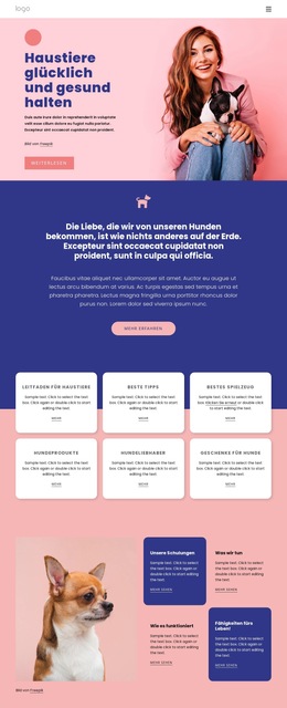Informationen Zur Haustierpflege – Fertiges Website-Design
